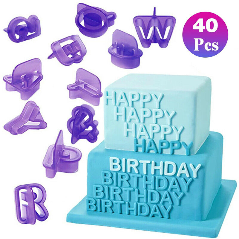 40PCs Digital Alphabet Letter Number Fondant Cake Biscuit Baking Mould Co.l8