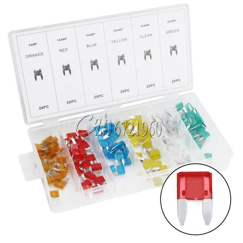 120PCS Assorted Car Fuse Auto Truck SUV Fuses Mini Blade Fuse Kits 5-30 AMP CZ