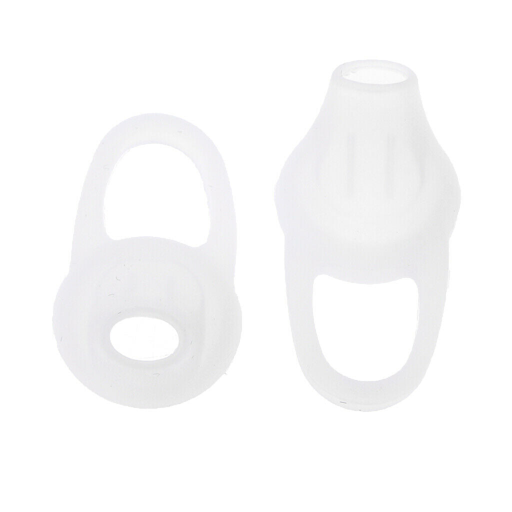 2X 1 Pair Earphone Earbud Cushion Durable Light Silicone Rubber Material White