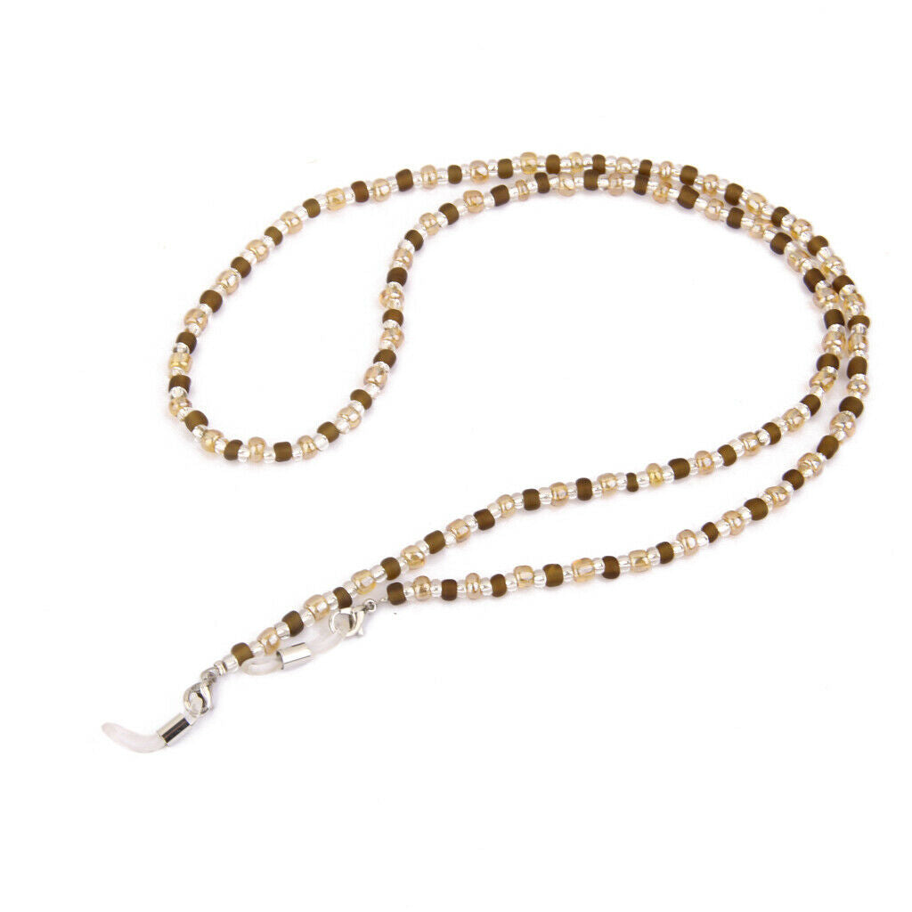 2x Brown Beaded Glasses Eyeglass Cord