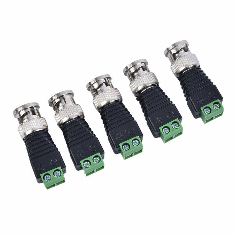 10Pcs/Set BNC Connectors for AHD CVI TVI CCTV Camera Coaxial/Cat5/Cat6 Cables FG