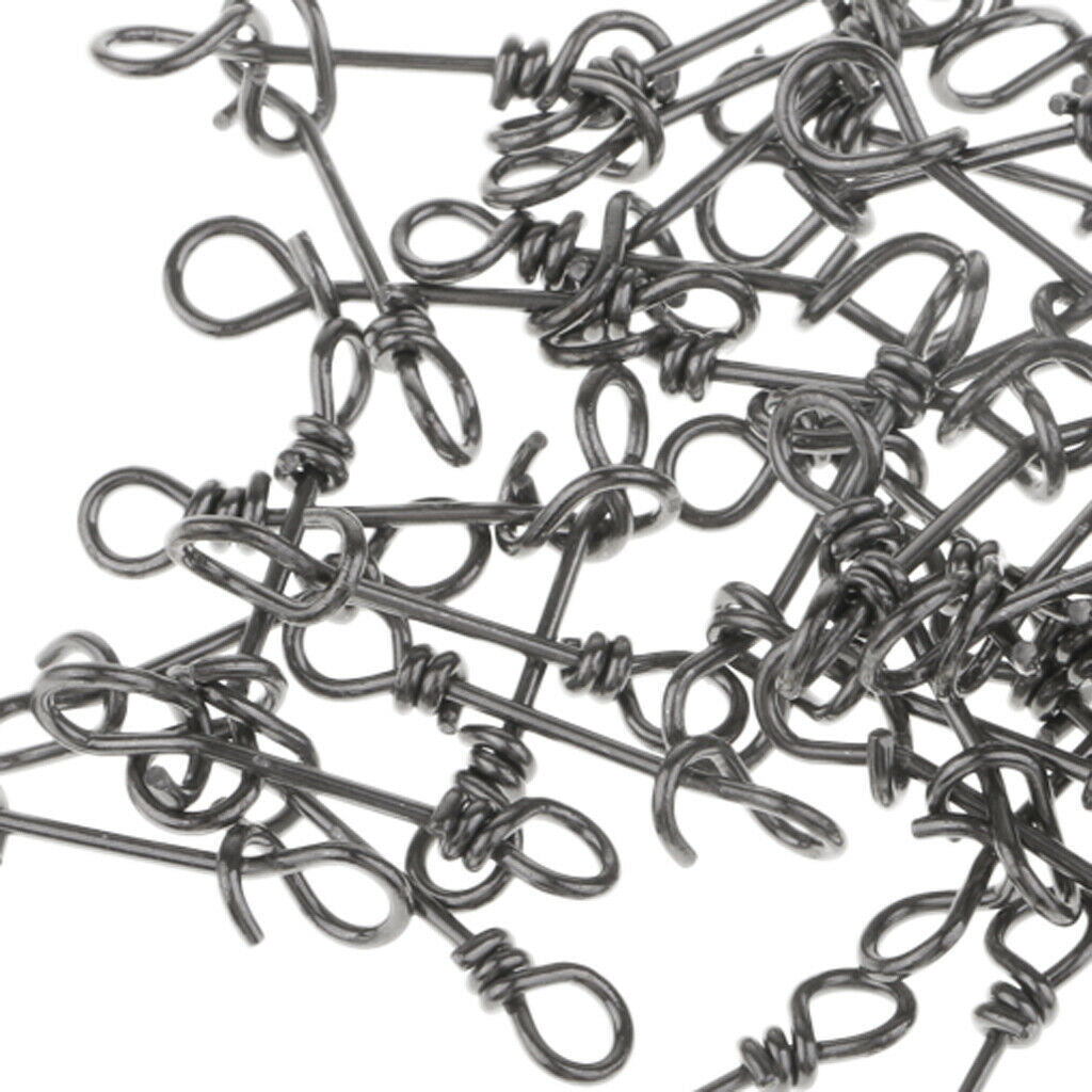 100pcs Powerful Fishing Fastach Clips Flexible Stainless Steel Connectors Snap