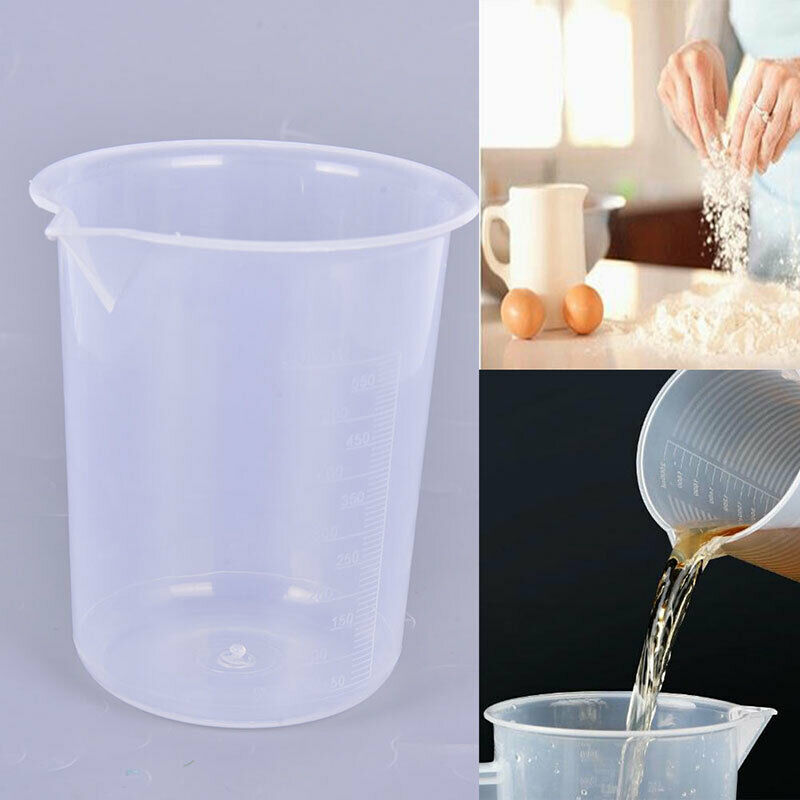 600mL Plastic Measuring Cup For Laboratory Beaker Graduated Cup Kitchen B.l8