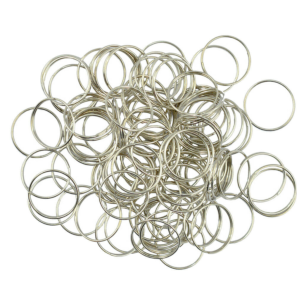 100Pieces Keyrings Split Ring Key Rings Steel Hoop Ring for Chain Making