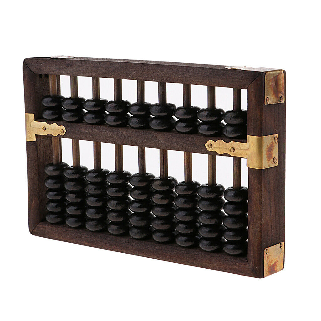 Chinese Abacus Wooden Abacus Soroban Arithmetic Calculation Tool 9 Digits