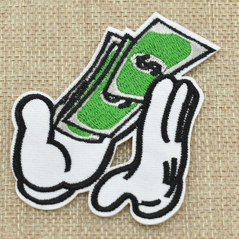 Dollar Coming Embroidery Patch Clothes Stickers For Clothing Bag Sew On Applique