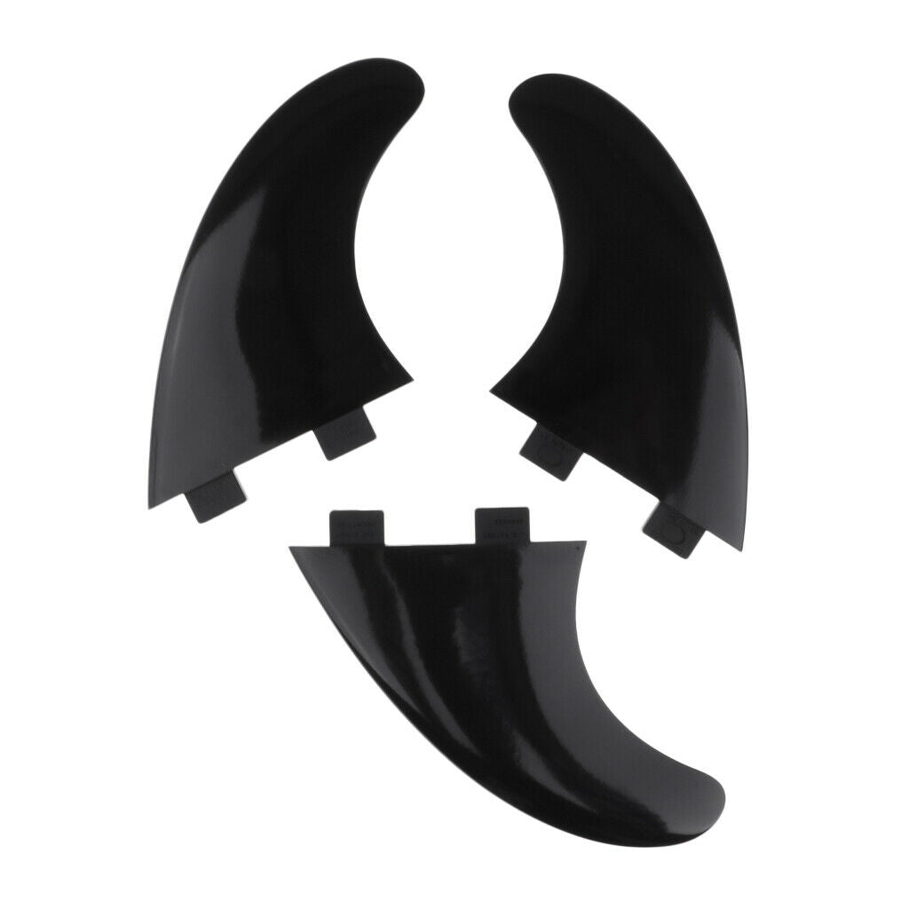 3pcs Nylon Tri-Fin Thruster   For Surfing  Surfboard  Base Black
