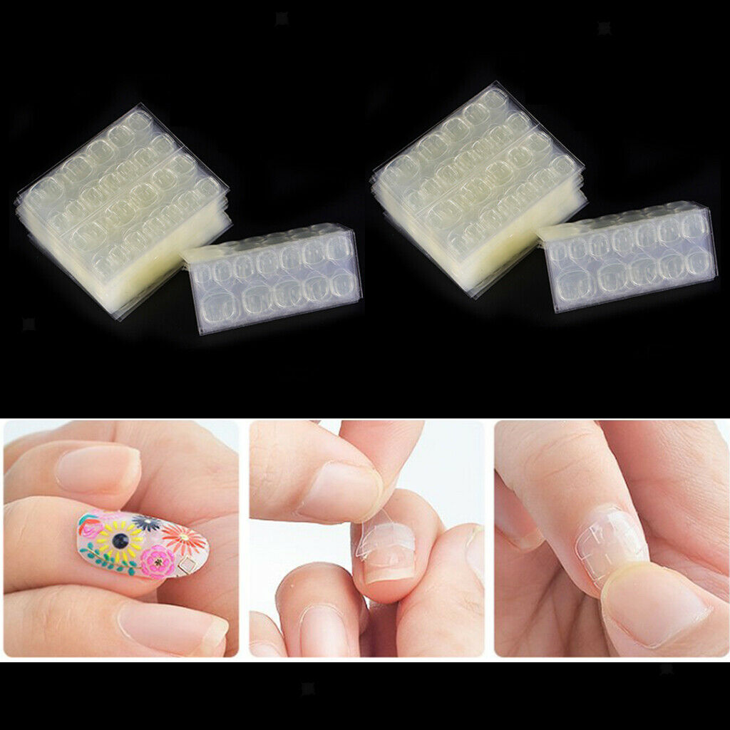 480 Pack Dual Side Nails Tapes Sticky Glue Manicure Tools for Beads Glitters DIY