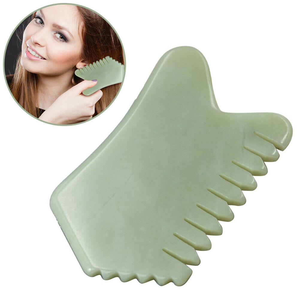 Jade Stone Comb Spa Acupuncture Foot Care Scraping Scalp Massage Comb Hair Comb