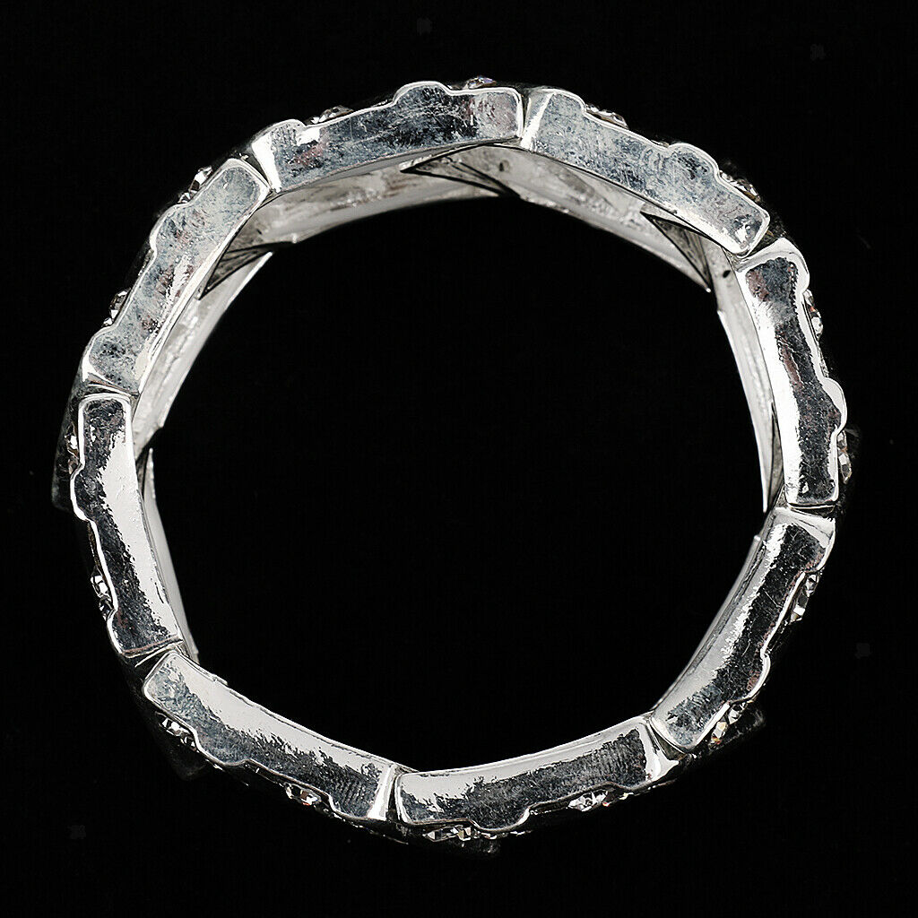 Crystal Rhinestone Elastic Bracelet Bangle for Wedding Bride Prom Girls