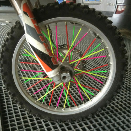 Orange Motorbike Wheel Rim Spoke Wraps Skins Cover Dirt Bike Off-Road YZ DRZ