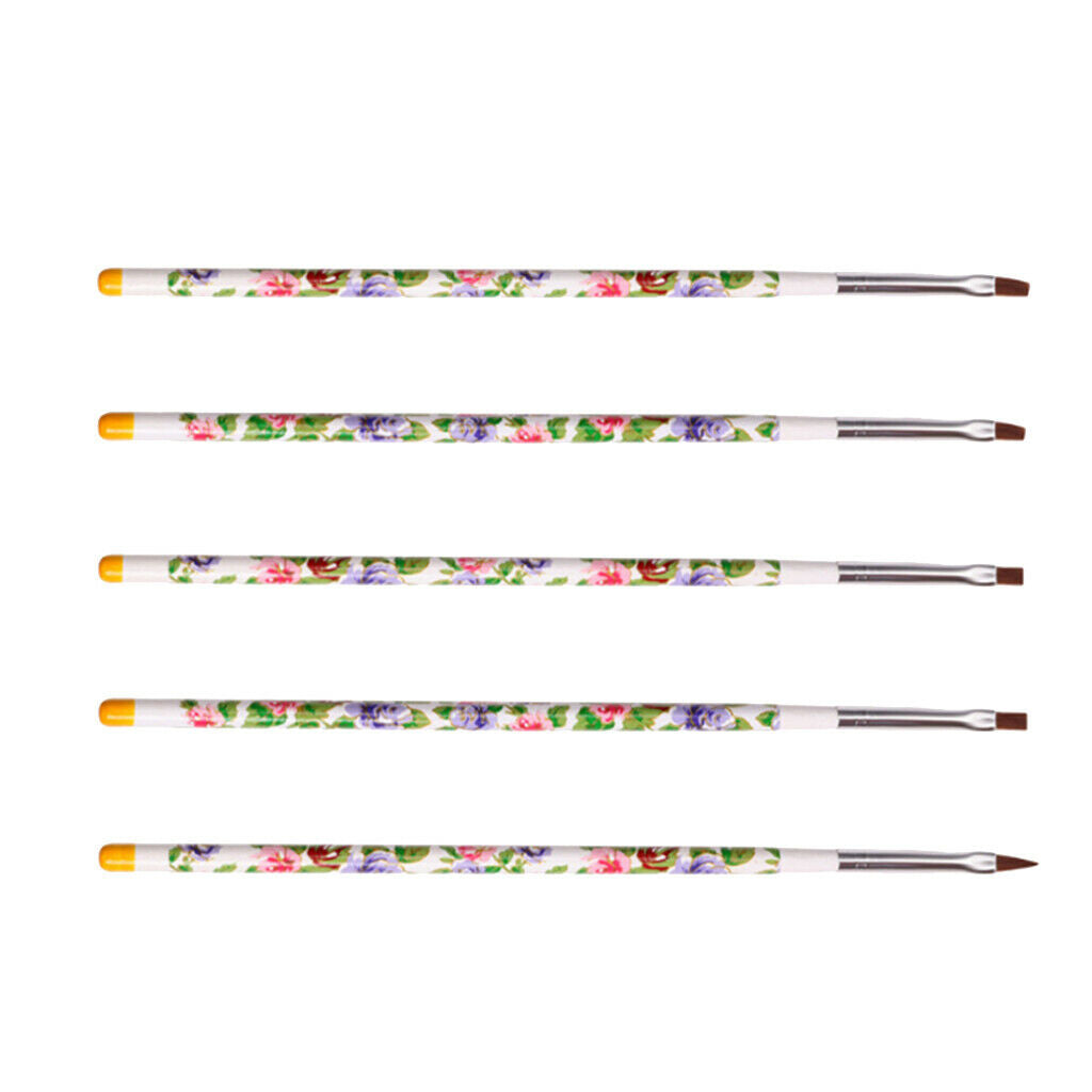 5 Pcs Nail Art Acrylic UV Gel  Design Painting Drawing Polish Brush