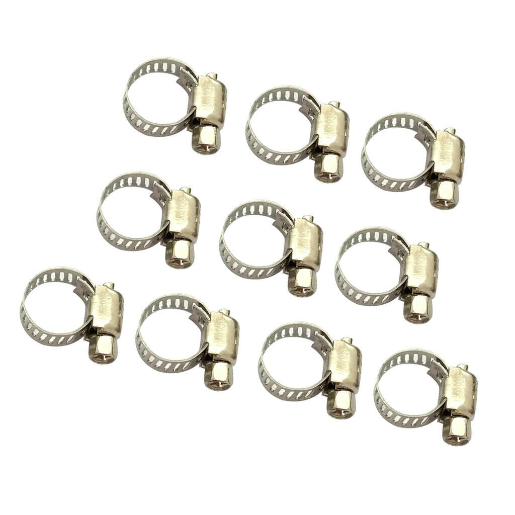 10pcs Hose Clip Set Tube Clamp Easy Turn Butterfly Jubilee Type 8-12mm Clamp