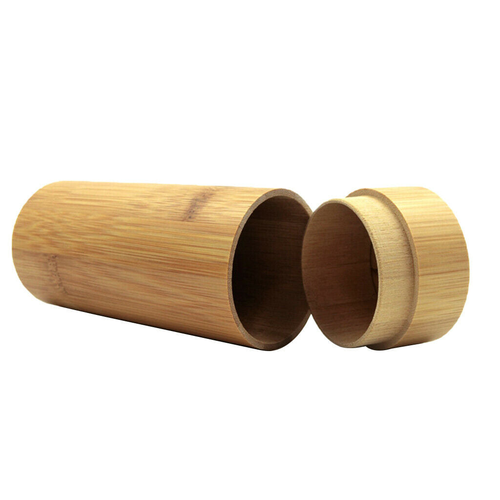 2Pcs Retro Natural Bamboo Wooden Box Glasses Case Holder Eyewear Container