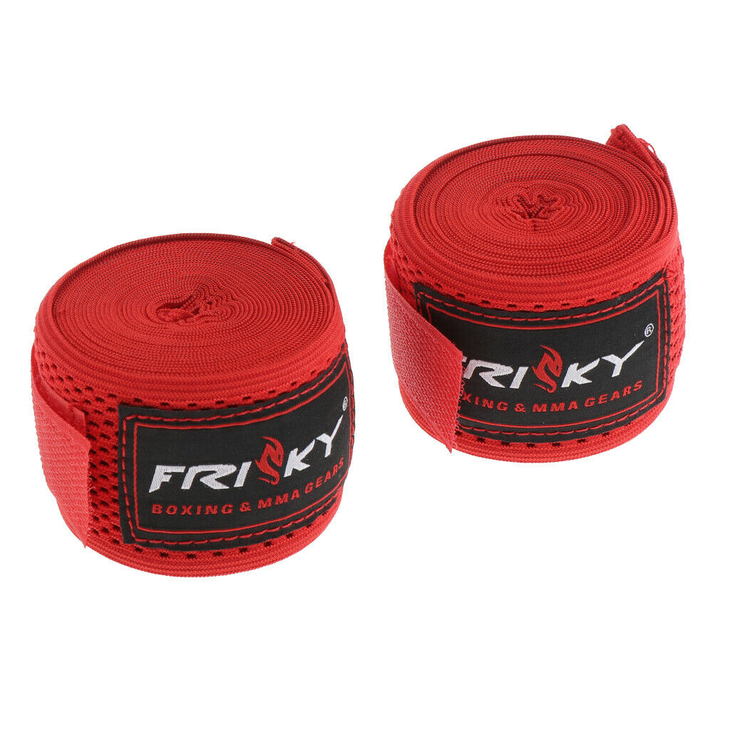 Boxing Fist Wraps Bandages Hand Protector Inner Gloves Elastic Strap Red