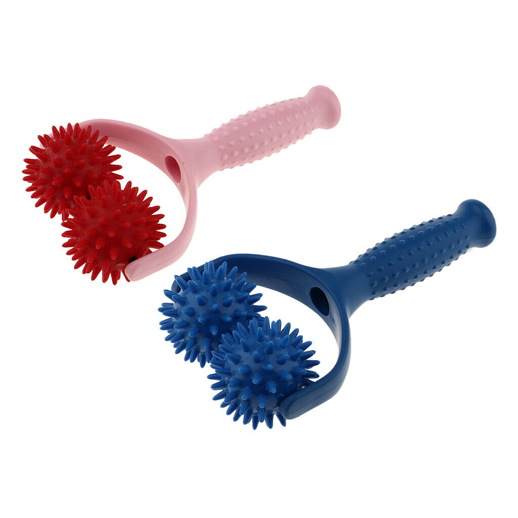 2 lot Y Shaped 2 Balls Spiky Massage Ball Arms Full Body Muscle Relief