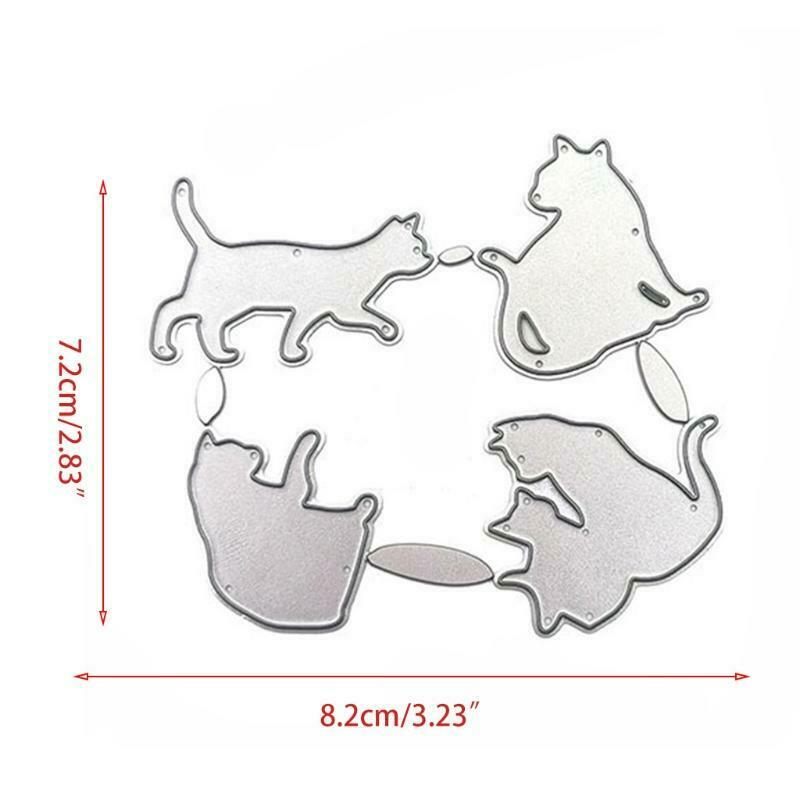 Kittens Metal Cutting Dies Stencil Scrapbooking DIY Album Stamp Paper Embossing