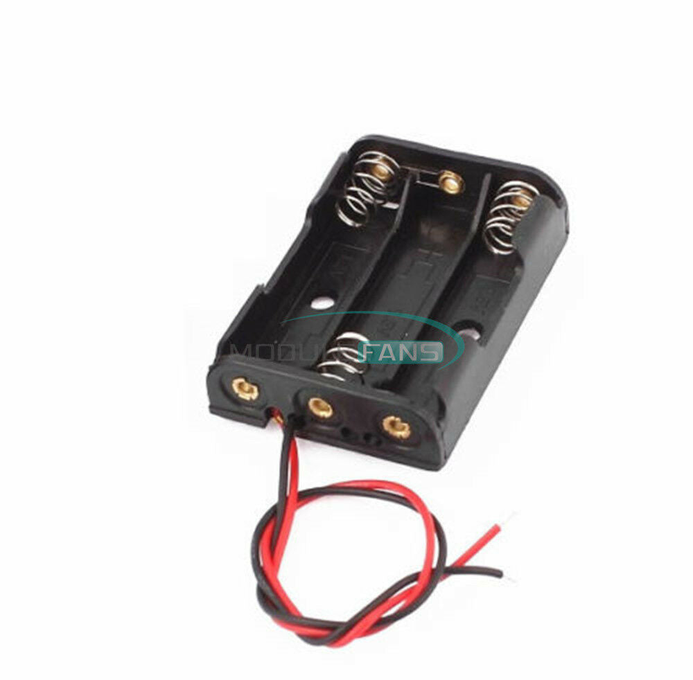 10PCS Plastic Case Battery Storage Holder Box with Wire Leads for 3 X AA 4.5V