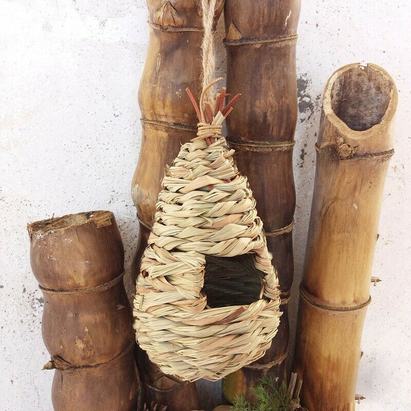 Natural grass of woven hanging Birdhouse nest birds house of st bird house E7YY6
