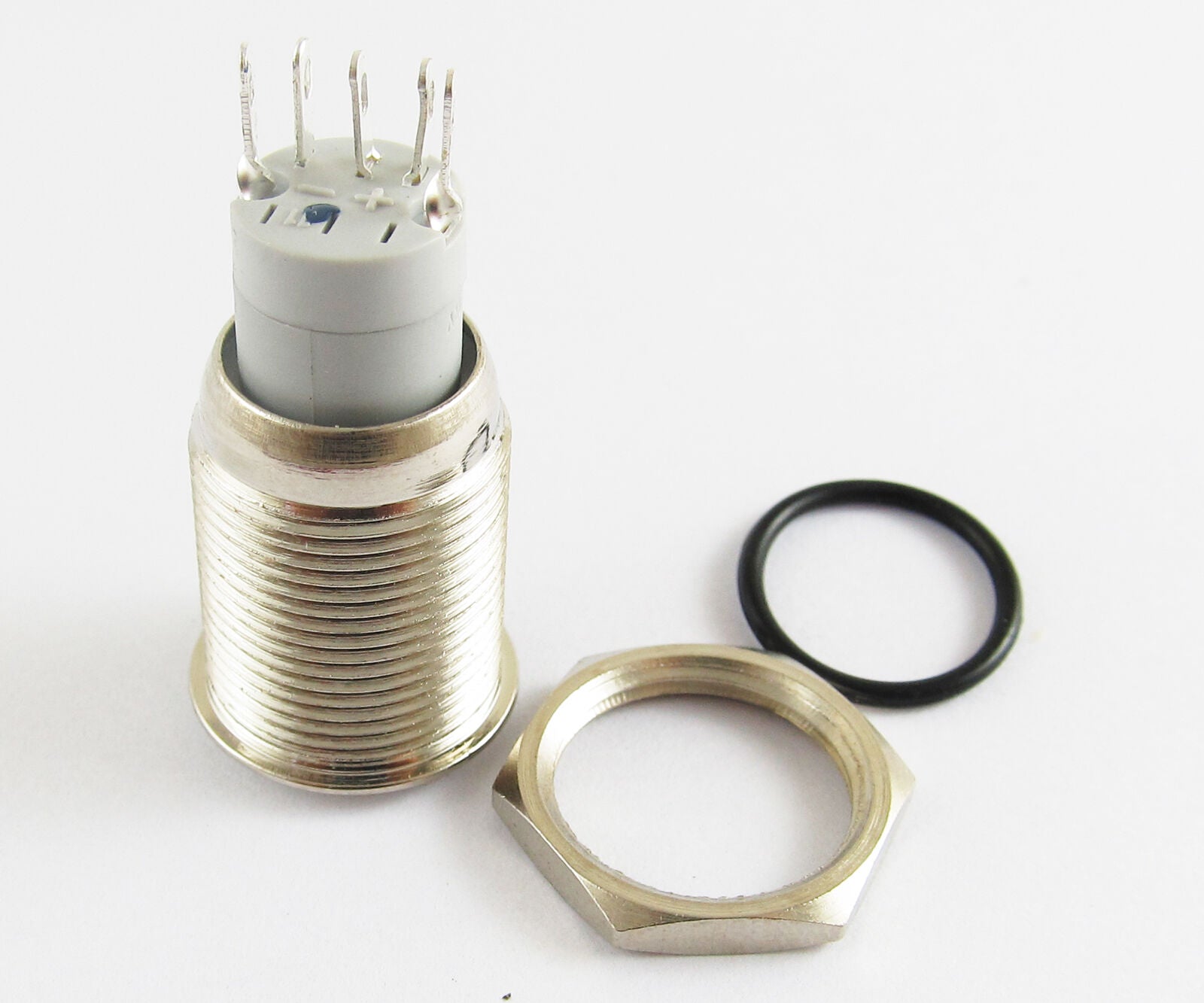 Metal Blue LED Push Button Momentary Waterproof Self-Locking Switch 16mm QN16-C5