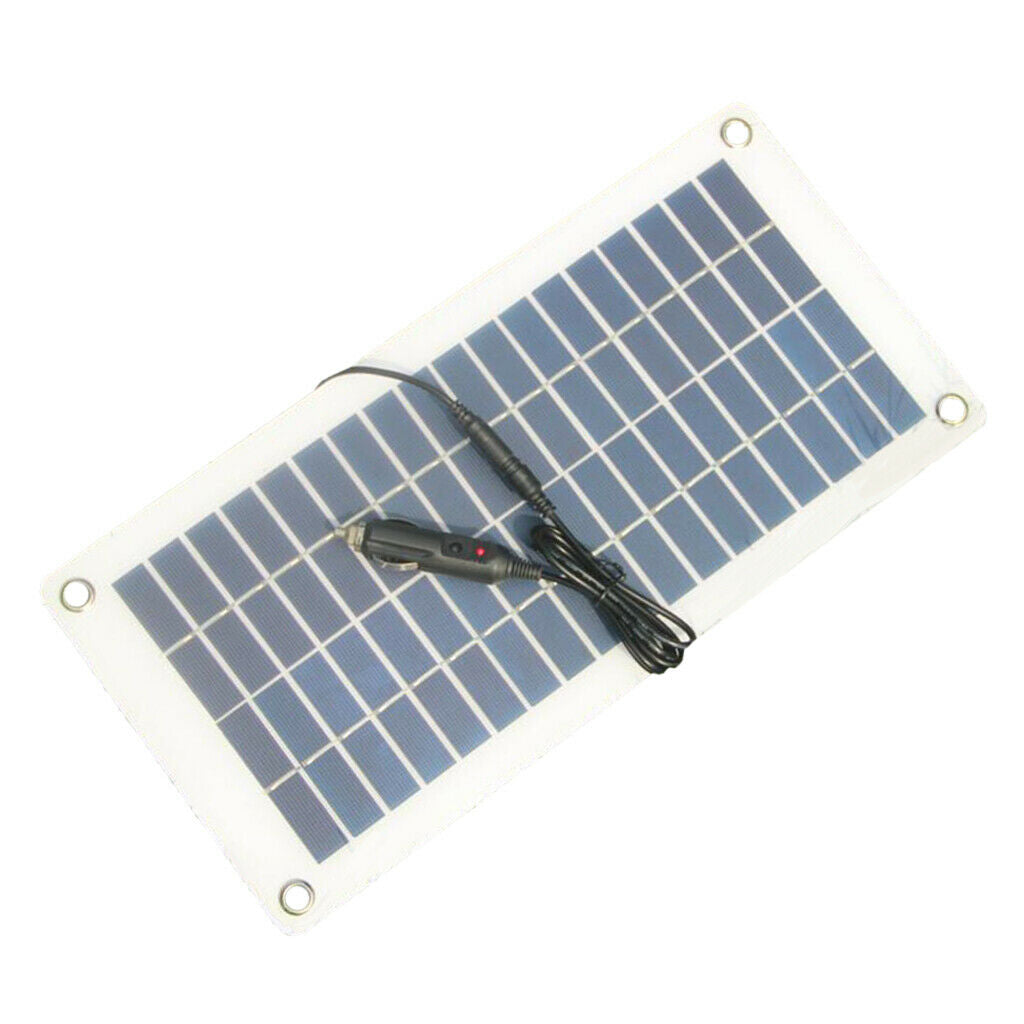 12V 8.5W Solar Panel For Boats Car Battery Alligator Clips & Lighter Cable