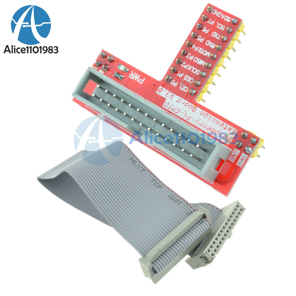 26 Pin Extension Flat Ribbon Cable Wire+Raspberry PI GPIO Extension Board
