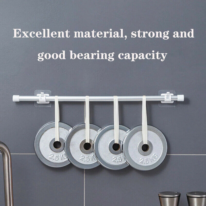 2Pcs Hanging Rod Clip Adhesive Wall Curtain Hanging Clamp Hooks Curtain rodBDAU