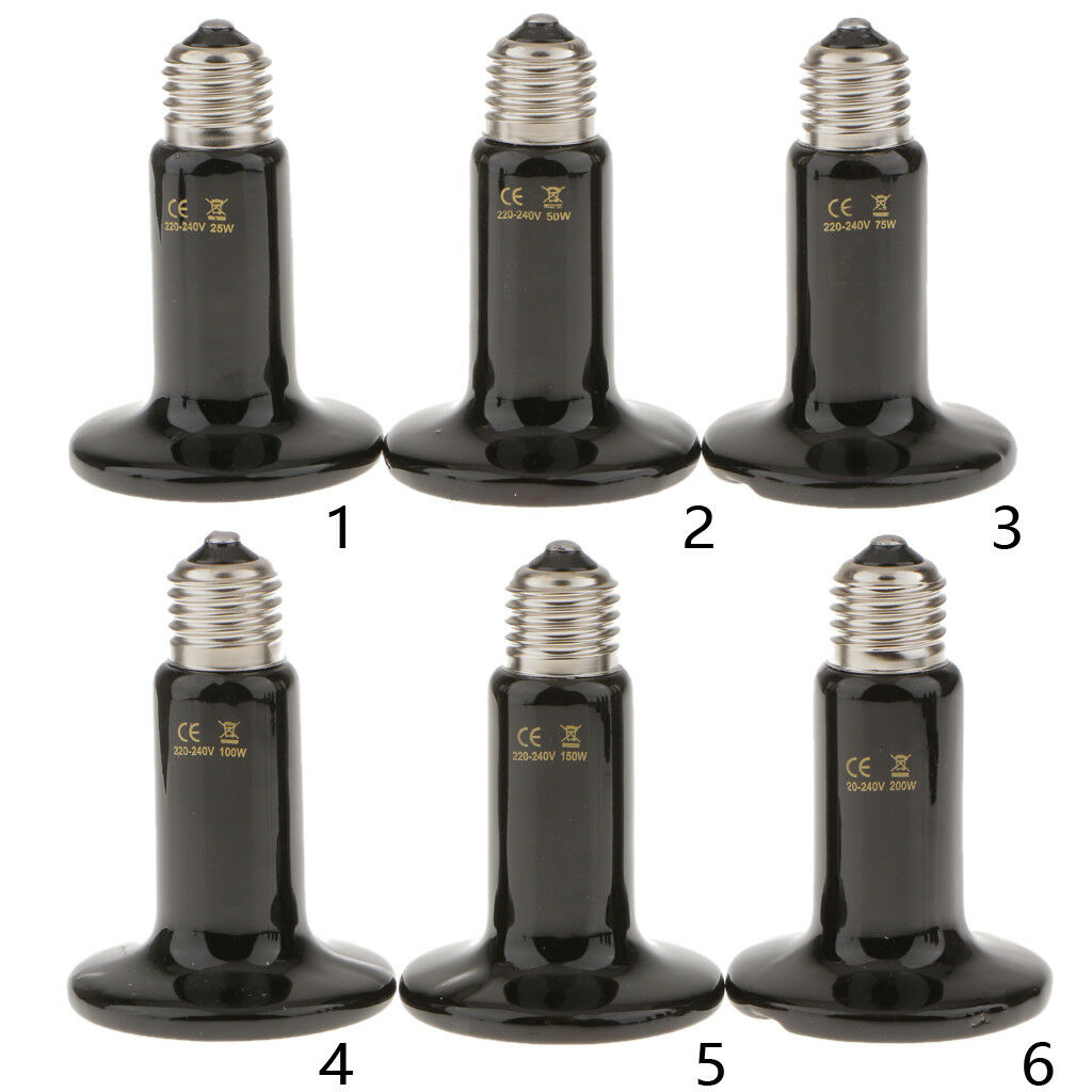 75W Reptile Terrarium Infrared Heat Emitter Basking Spot Light Bulb Dia.75mm