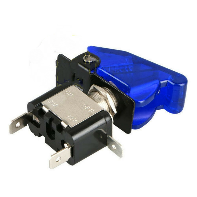 2X Blue Cover LED Toggle Switch Racing SPST ON/OFF 20A ATV 12V New For Car Truck