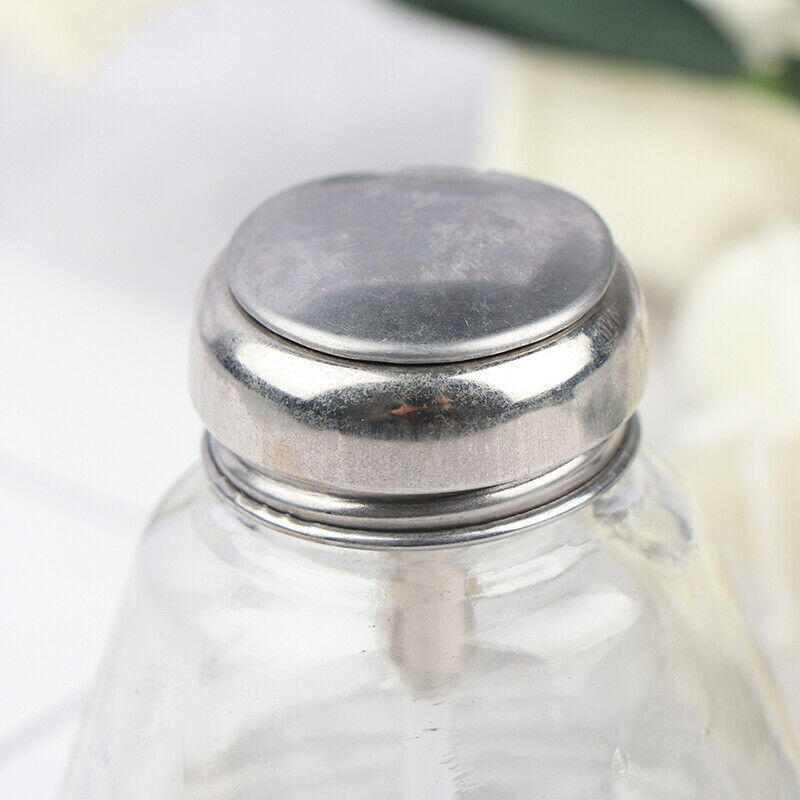 150ml Empty Nail Polish Remover Pump Dispenser Glass Push Down Press BottDD
