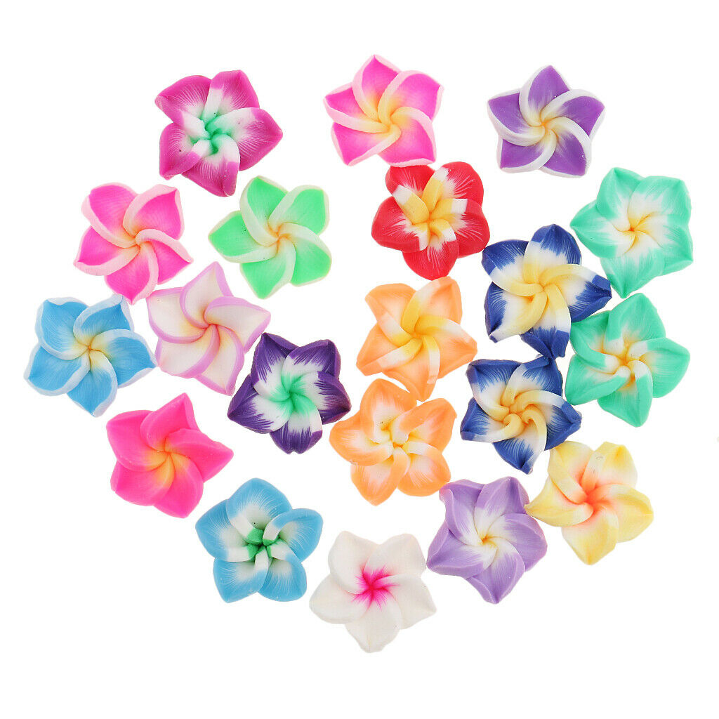 20 Pieces of Elegant Multicolored Polymer Clay Beads  for Jewelry Making