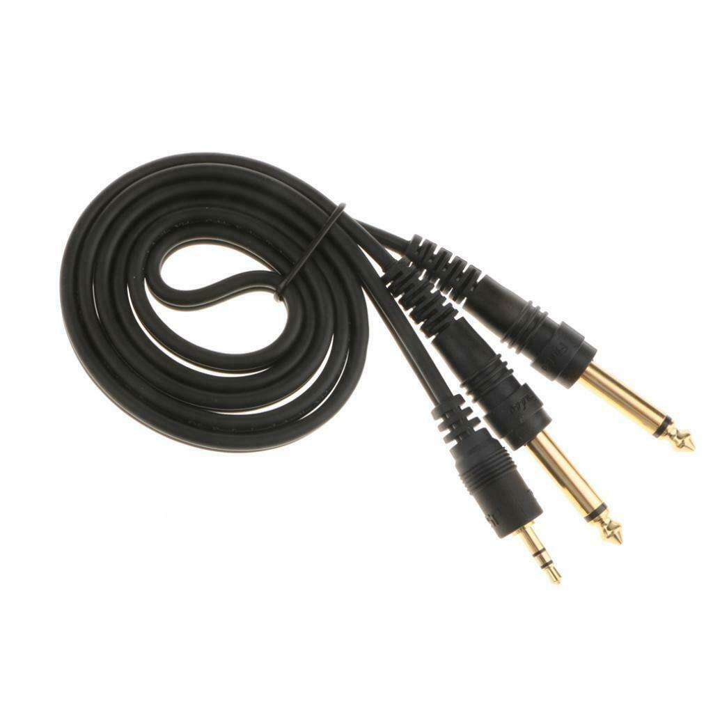 2Pcs 3.5mm Jack Plug To Dual 6.5mm Jack Adapter Male To Male Audio Cable 1m