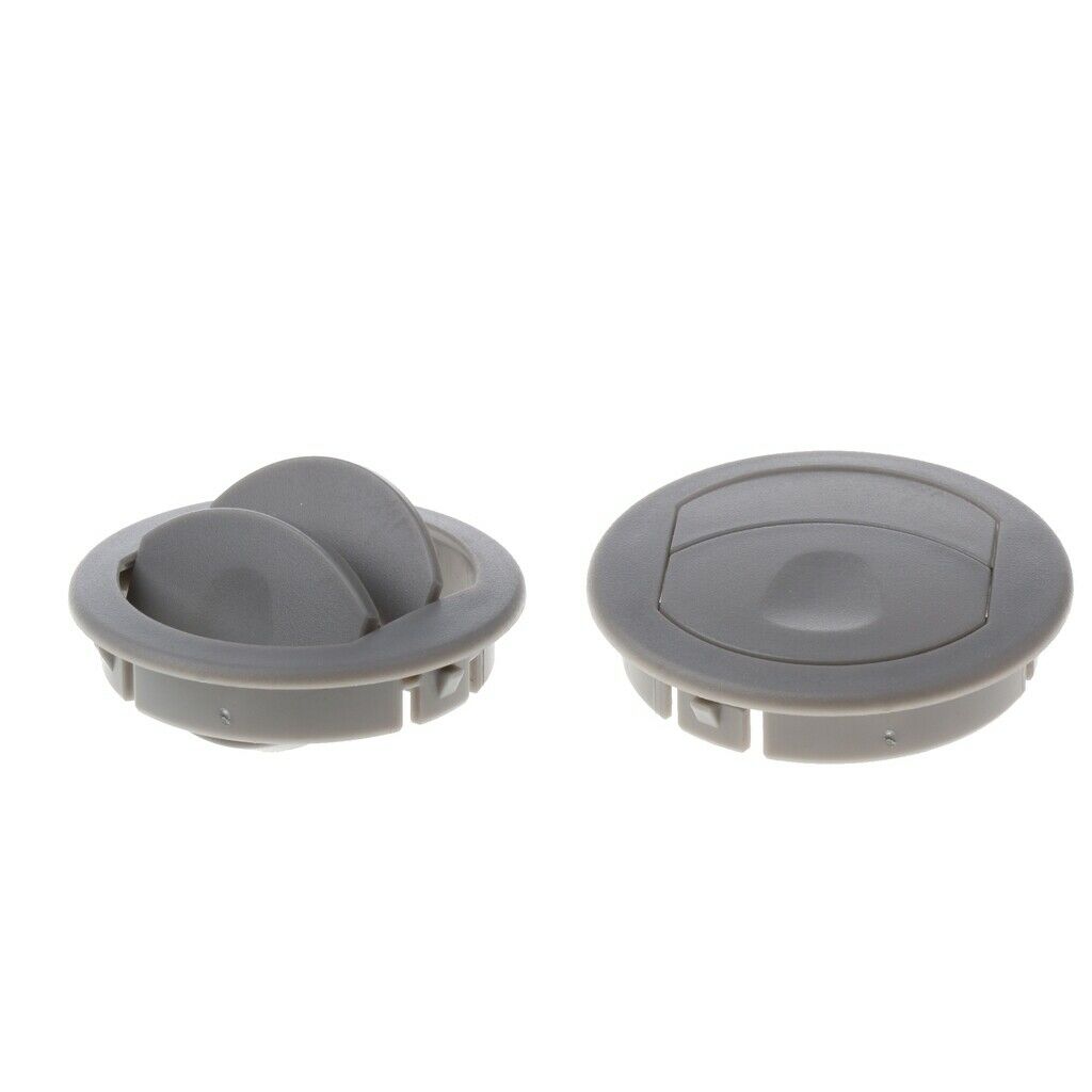 2 lot Car RV ATV Round Roof Side Exhaust A/C Vent Air Gray ABS Plastic