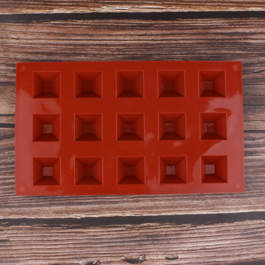 15-Cavity Pyramid Silicone Fondant Mold Chocolate Baking Cake Ice Cube Tray