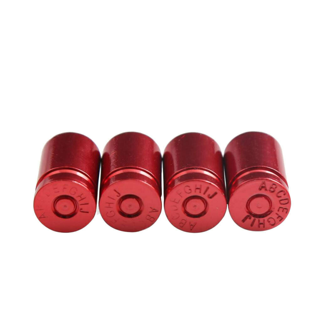 4 Pcs Auto Truck Bicycle Vehicle Wheel Tire Tyre Stem Valve Dust Caps Covers Red