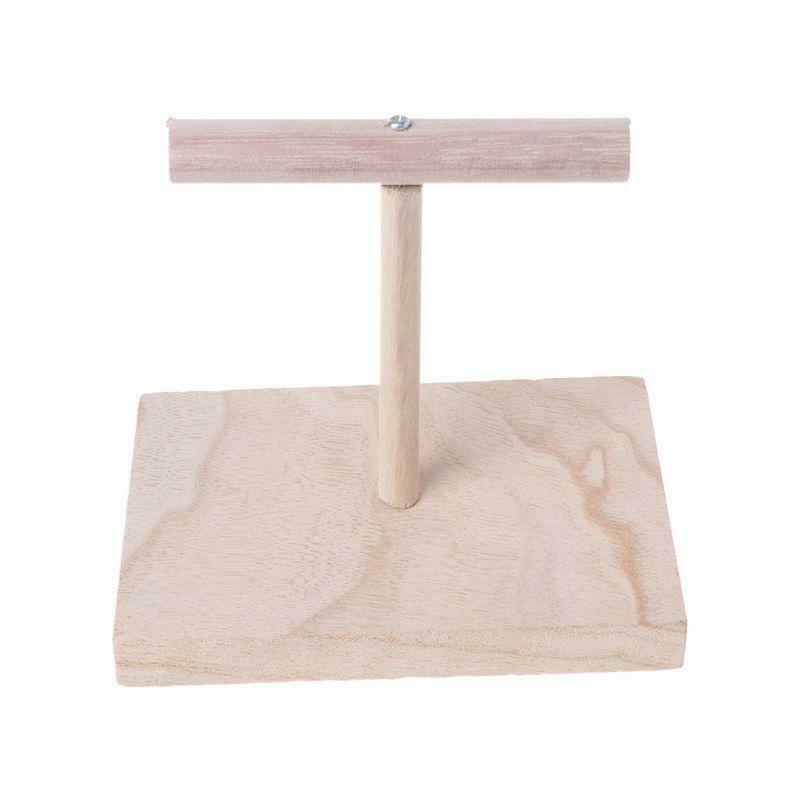 Portable Wooden Pet Parrot Training Rotation Perched Stand Platform Birds Paw