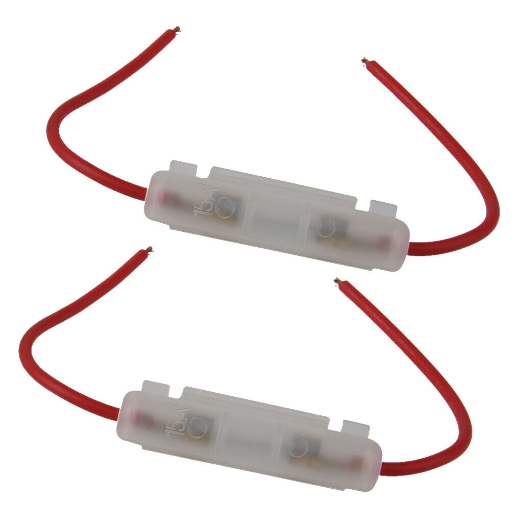 4x 15A Inline Glass Fuse Box Wire Cable for Car, Truck, Motorcycle