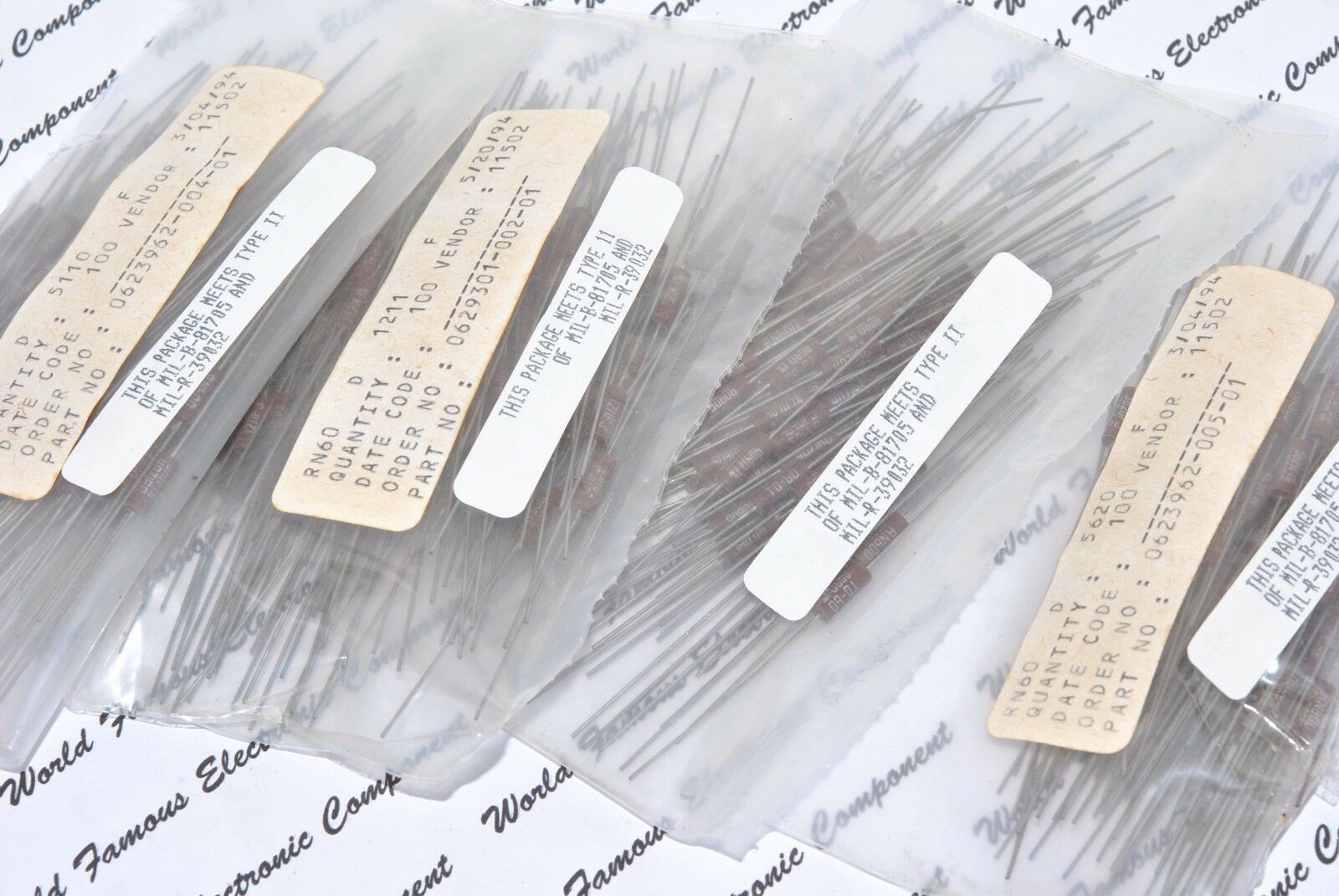 10pcs - IRC RN60D 49.9K (49K9 / 4992FJ) 0.5W (1/2W) 1% MIL Resistor