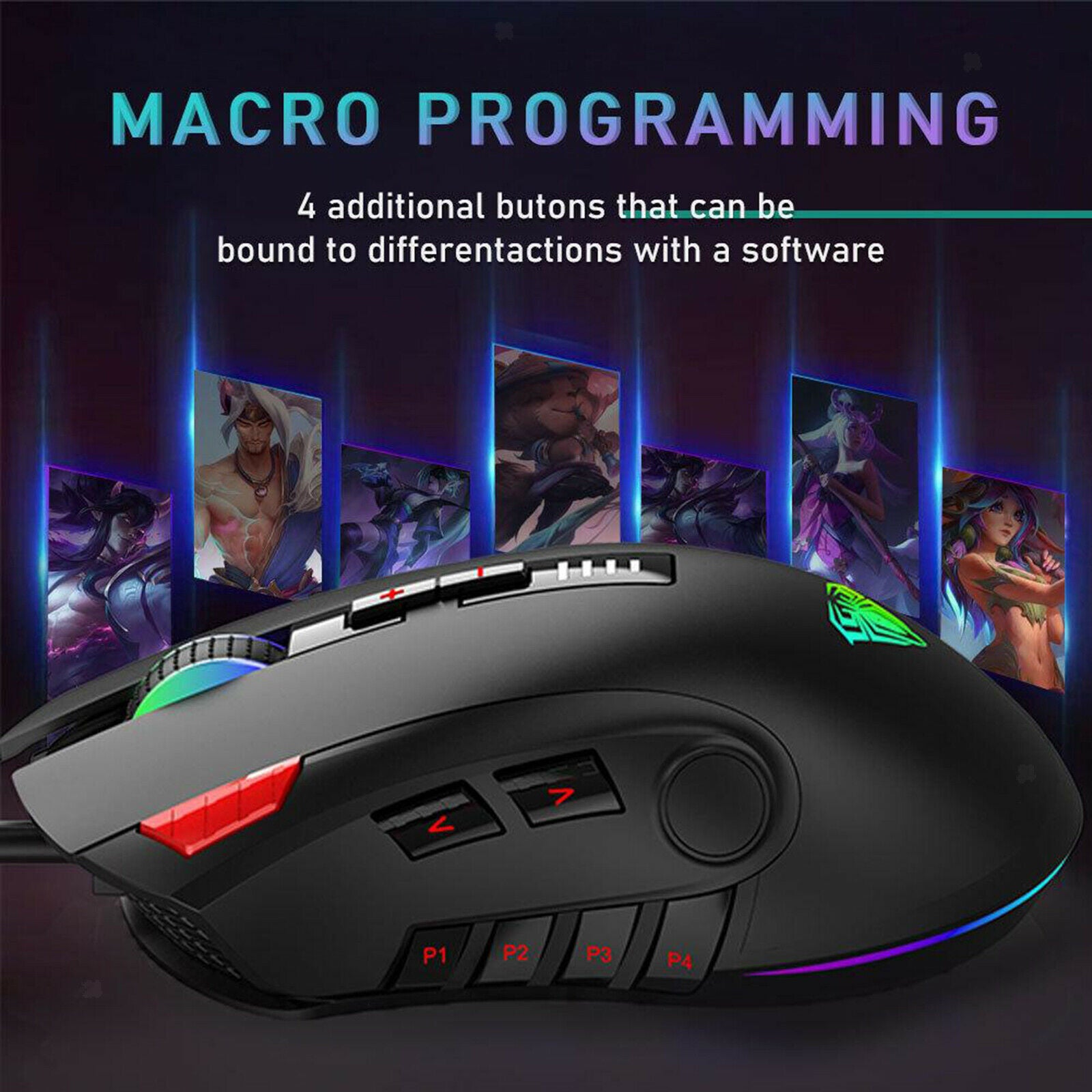 Gaming 5000 DPI Breathing Light Wired Mice for Laptop Gamer Desktop Home