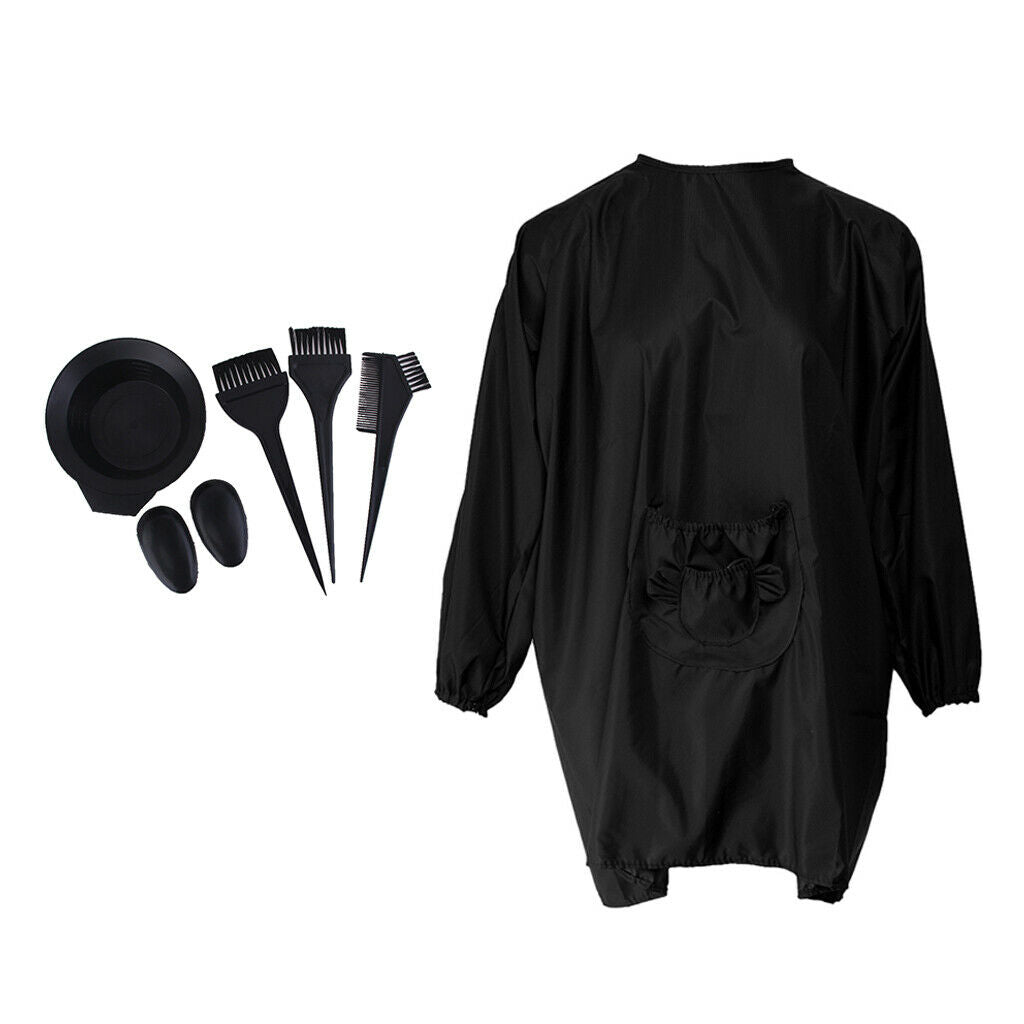 Cloth Salon Cape and Hair Dye Kit Stain Resistant Apron w/ Pockets Barbers