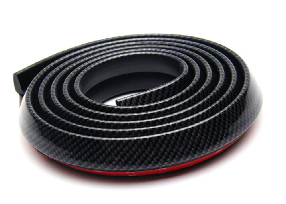 Black 2.5M Car Front Bumper Lip Splitter Spoiler Skirt Carbon Fiber Protector