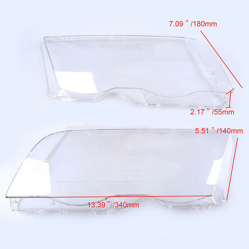 1 Pair Headlight Len Clear Covers Cap Fits BMW E46 325i 325xi 328i 325xi 1999-01