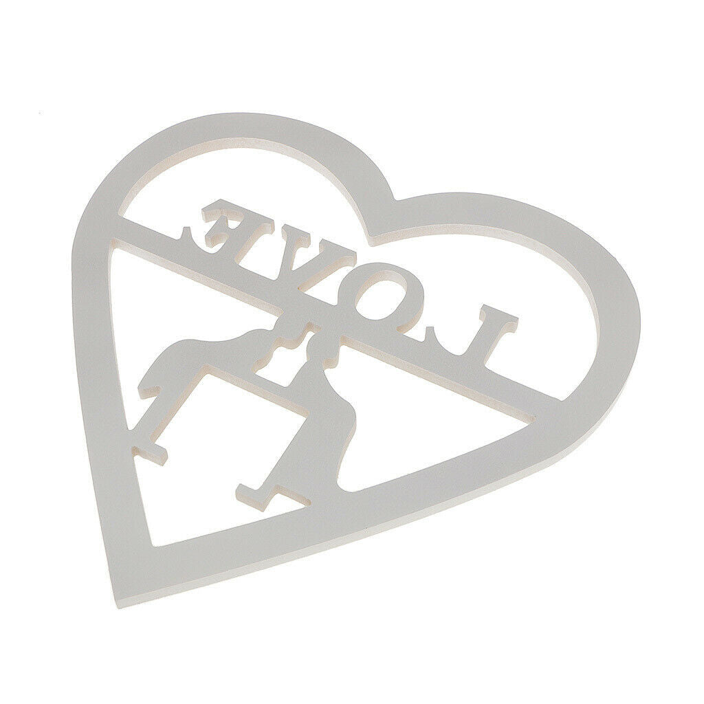 Wedding Bride Groom Love With Heart Unfinished Wood Valentine Cut Out