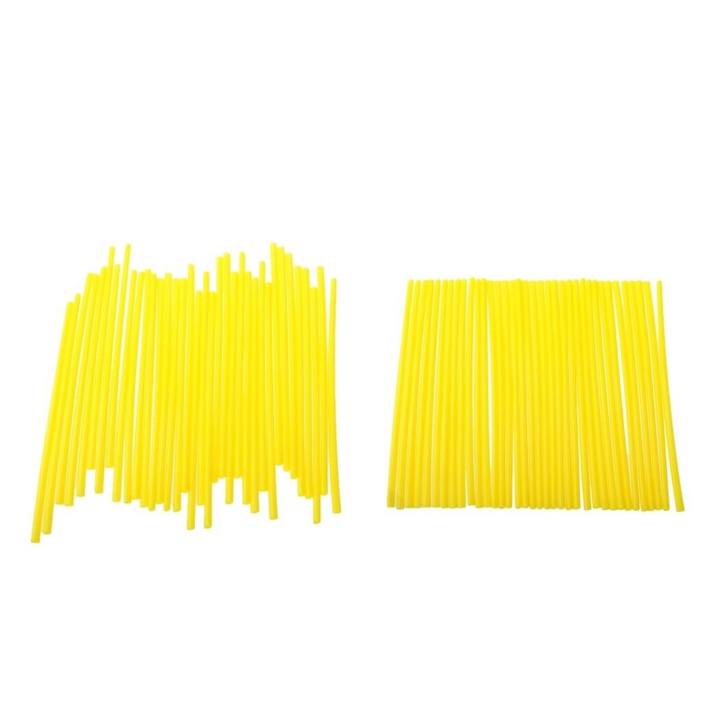 72 Packs Universal Motocross Wheel Rim Spoke Wraps Skins Cover Yellow