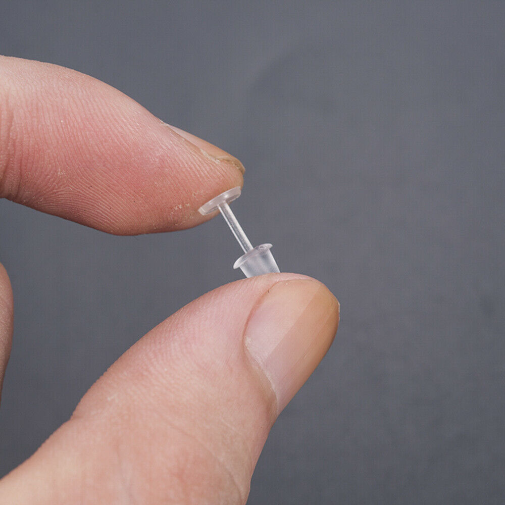 50x Flat Head Nose Ear Studs Stud Retainers Clear Ear Stud Earring Replacements
