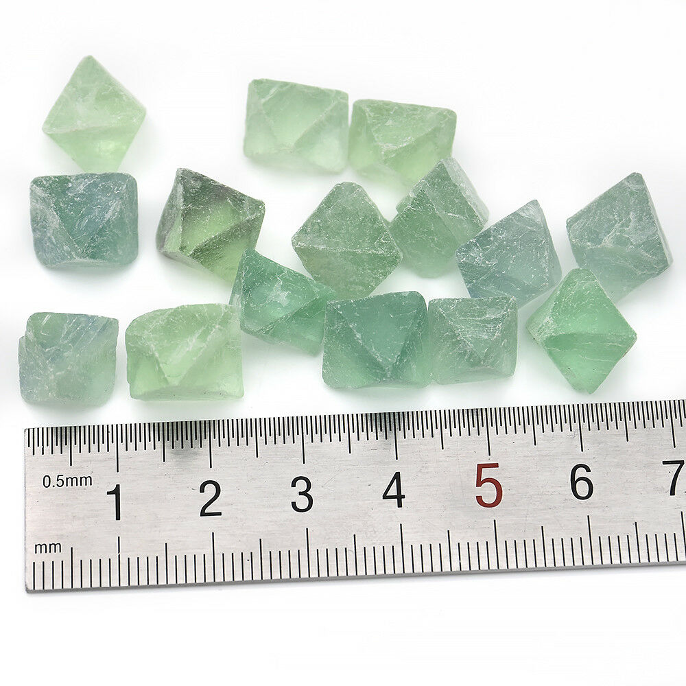 Natural Stones Blue Fluorite Crystal Rock Specimen Octahedron Quartz Decor