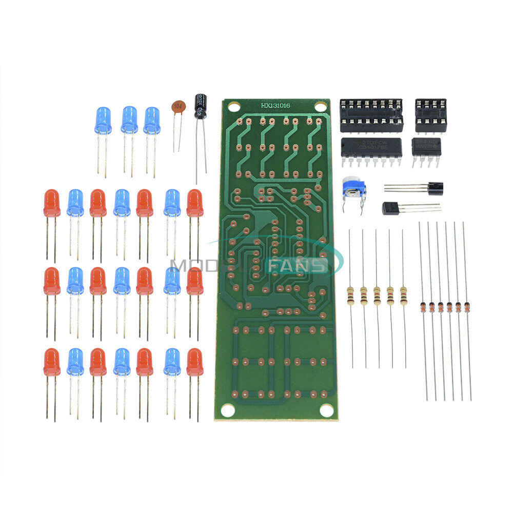 2PCS For Red Blue LED Dual-Color Detonation Flashing Light suite DIY Kits