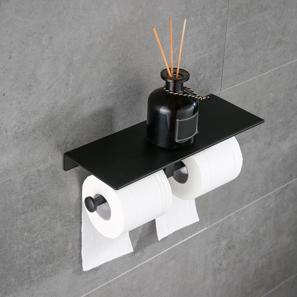 Toilet Paper Holder Aluminium Kitchen Double Roll Toilet Tissue Dispenser