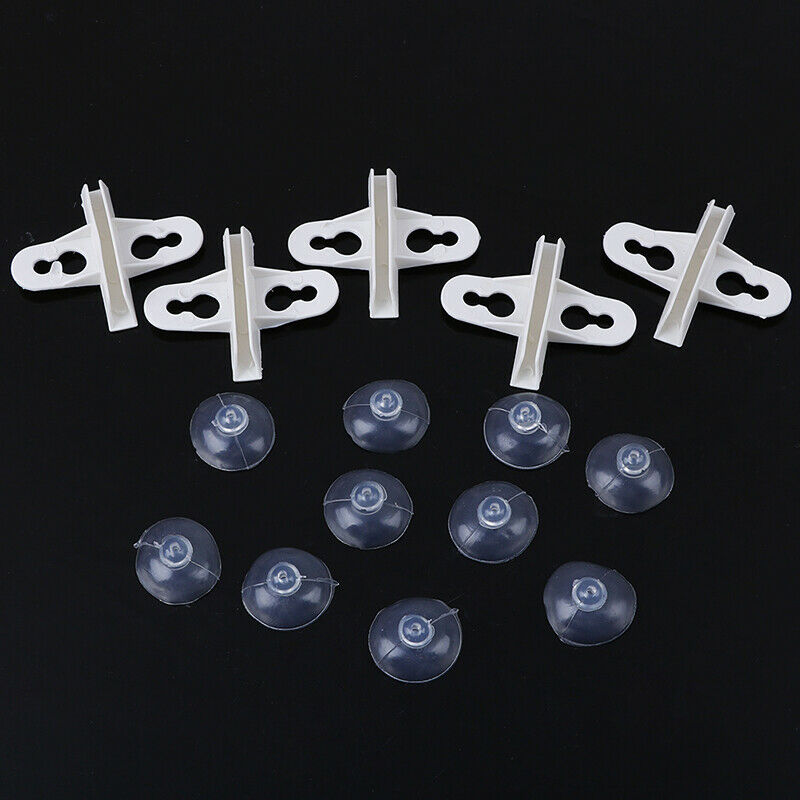 5Pcs Aquarium Fish Tank Divider Suction Cup Divider Plastic Sheet Holder Set LDD