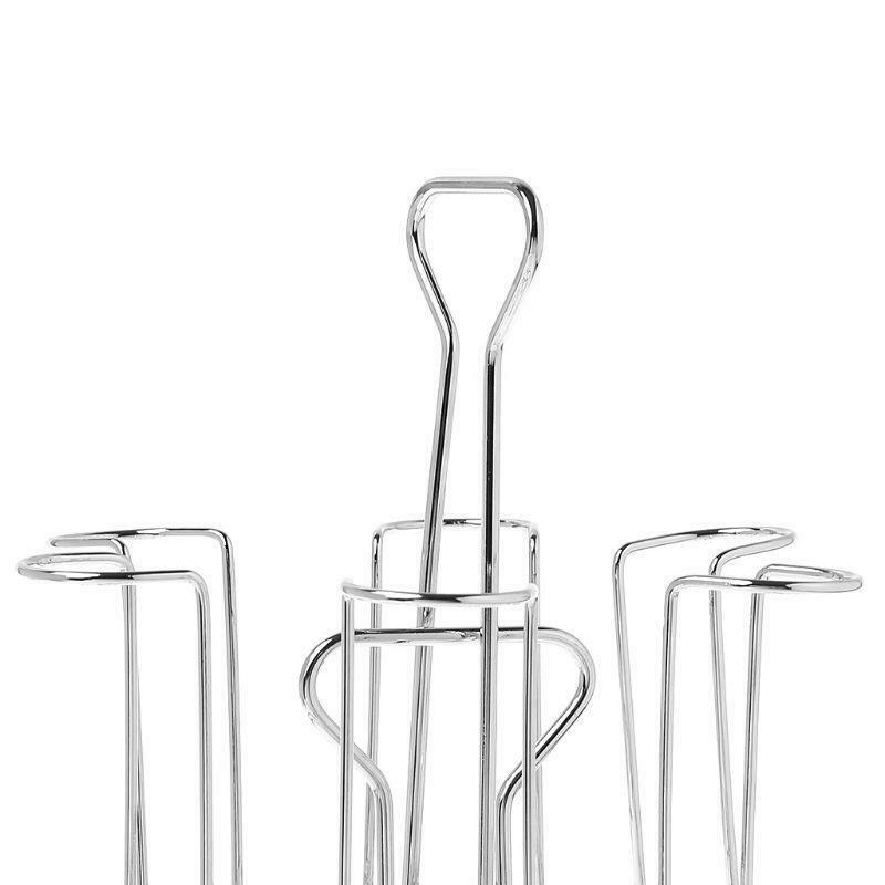 Stylish Mug Tree Iron Holder Coffee Cups Drain Organizer 6 Racks Stand Bottle